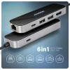 Axagon HMC-6GLN USB 5Gbps Hub, 2x USB-A, USB-C, HDMI 4k/60Hz, RJ-45, PD 100W, USB-C-Kabel