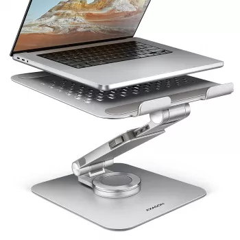 Axagon STND-LR Aluminiumständer mit 360°-Drehung für Laptops 10 inch–17,3 inch. Verstellbare Höhe und Neigung.