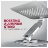 Axagon STND-LR Aluminiumständer mit 360°-Drehung für Laptops 10 inch–17,3 inch. Verstellbare Höhe und Neigung.