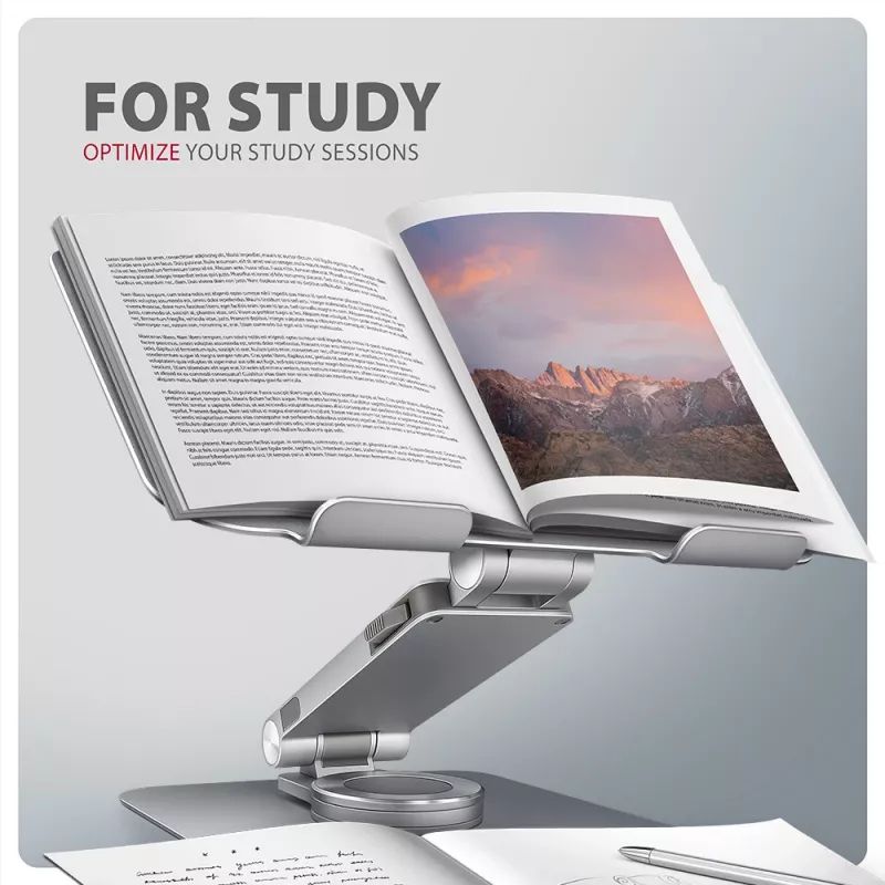 Axagon STND-LR Aluminiumständer mit 360°-Drehung für Laptops 10 inch–17,3 inch. Verstellbare Höhe und Neigung.