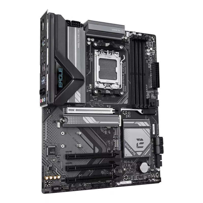 GIGABYTE B850 EAGLE WIFI6E Mainboard - AMD Ryzen 9000 Series CPUs, 8+2+2 Phasen Digital VRM, bis zu 8200MHz DDR5 (OC), 1xPCIe 5.0 + 2xPCIe 4.0 M.2, GbE LAN, WIFI 6E, USB 3.2 Gen 2