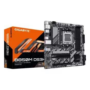 GIGABYTE B850M DS3H Mainboard - AMD Ryzen 9000 Series CPUs, 16+2+2 Phasen Digital VRM, bis zu 8200MHz DDR5 (OC), 1xPCIe 5.0 + 1xPCIe 4.0 M.2, 2.5 LAN, USB 3.2 Gen 2