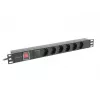 PDU Lanberg PDU-06F-0200-BK 6 AC-Ausgänge 1U Schwarz