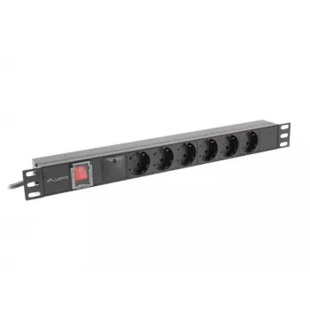 PDU Lanberg PDU-06F-0200-BK 6 AC-Ausgänge 1U Schwarz