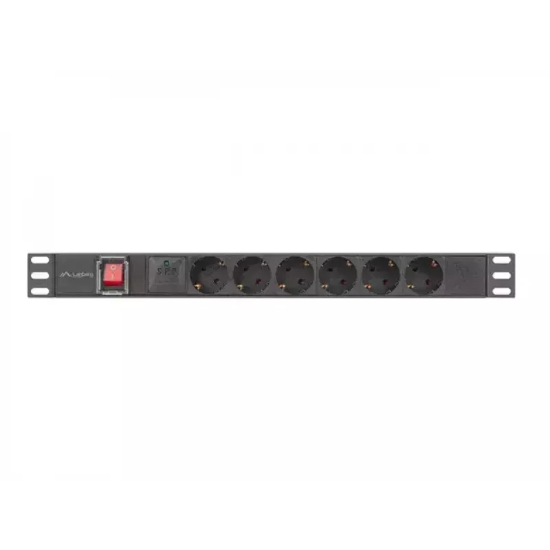 PDU Lanberg PDU-06F-0200-BK 6 AC-Ausgänge 1U Schwarz