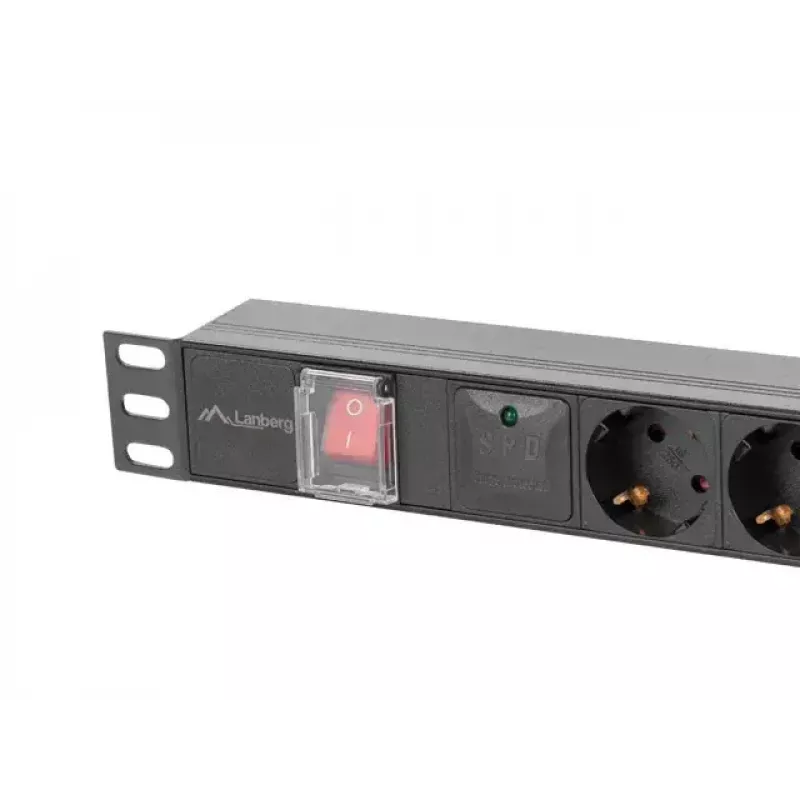 PDU Lanberg PDU-06F-0200-BK 6 AC-Ausgänge 1U Schwarz