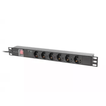 PDU Lanberg PDU-06F-0200-BK 6 AC-Ausgänge 1U Schwarz
