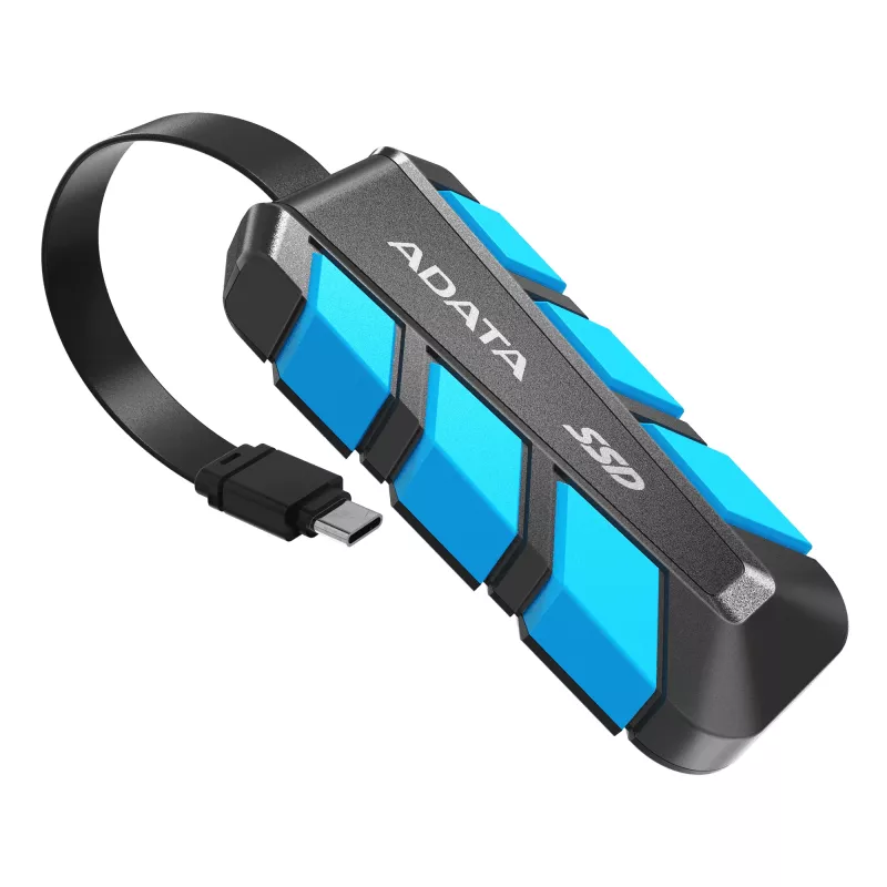 ADATA Externe SSD SC740 2TB Plug&Go Blue 1050/1000 MIL.STD USB Type-C 3.2 Gen 2 (3.1 Gen 2) Schwarz, Blau