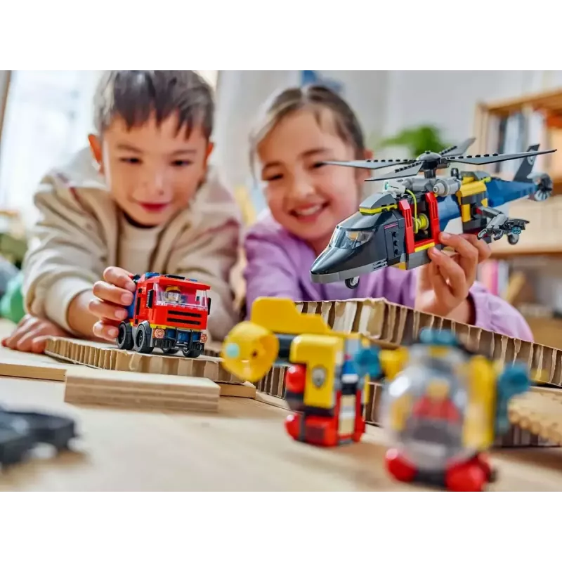 Konstruktionsspielzeug LEGO City Kombinationsset 60462 — Helikopter und Feuerwehrauto, 874 Teile, 3 Minifiguren, Alter 7+