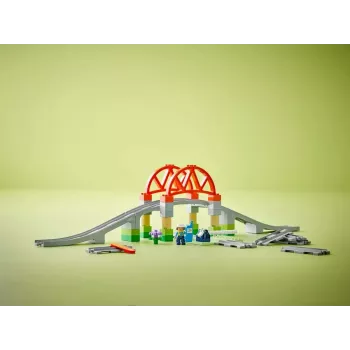 LEGO DUPLO Eisenbahnbrücke und Schienen Erweiterungsset 10426 – DUPLO Eisenbahnbrücke und gebogene Schienen für Kleinkinder