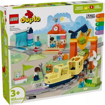 Spielzeug-Eisenbahnset LEGO DUPLO 10428 Großer interaktiver Gemeinschaftszug — große interaktive Eisenbahn für Kleinkinder