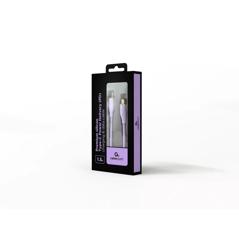 GEMBIRD USB Type-C Power Delivery (PD) 60W Lade- & Daten-Silikonkabel, 1,5 m Violett