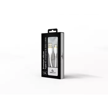 GEMBIRD Premium-Silikon-Typ-C-USB-Lade- und Datenkabel, 1,5 m – Weiß