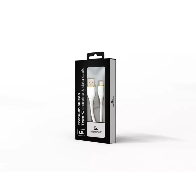 GEMBIRD Premium-Silikon-Typ-C-USB-Lade- und Datenkabel, 1,5 m – Weiß