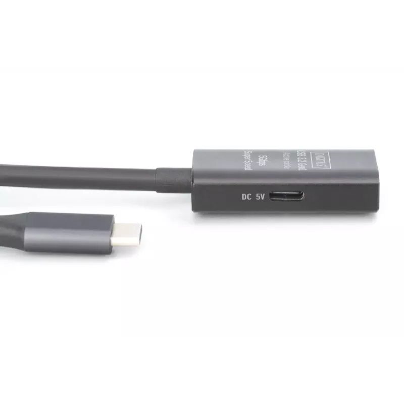 DIGITUS Aktives USB-C-Verlängerungskabel – 5G USB 3.2 Gen1 USB-C – USB-C (M/F) – 5m
