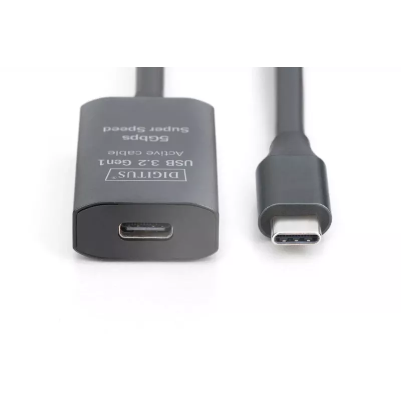 DIGITUS Aktives USB-C Verlängerungskabel - 5G USB 3.2 Gen1 USB-C - USB-C (M/F) - 10m