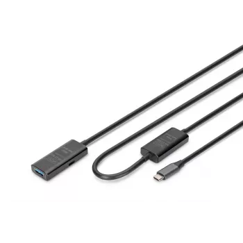 DIGITUS Aktives USB-C-Verlängerungskabel – 5G USB 3.2 Gen1 USB-C – USB-A (M/F) – 10 m