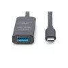 DIGITUS Aktives USB-C-Verlängerungskabel – 5G USB 3.2 Gen1 USB-C – USB-A (M/F) – 10 m