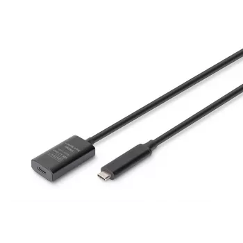 DIGITUS Aktives USB-C-Verlängerungskabel – 10G USB 3.2 Gen2 USB-C – USB-C (M/F) – 5 m
