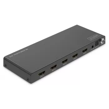 DIGITUS 4x1 HDMI Switch - 8K/60Hz (4:4:4), Toslink, Stereo, EDID-Steuerung