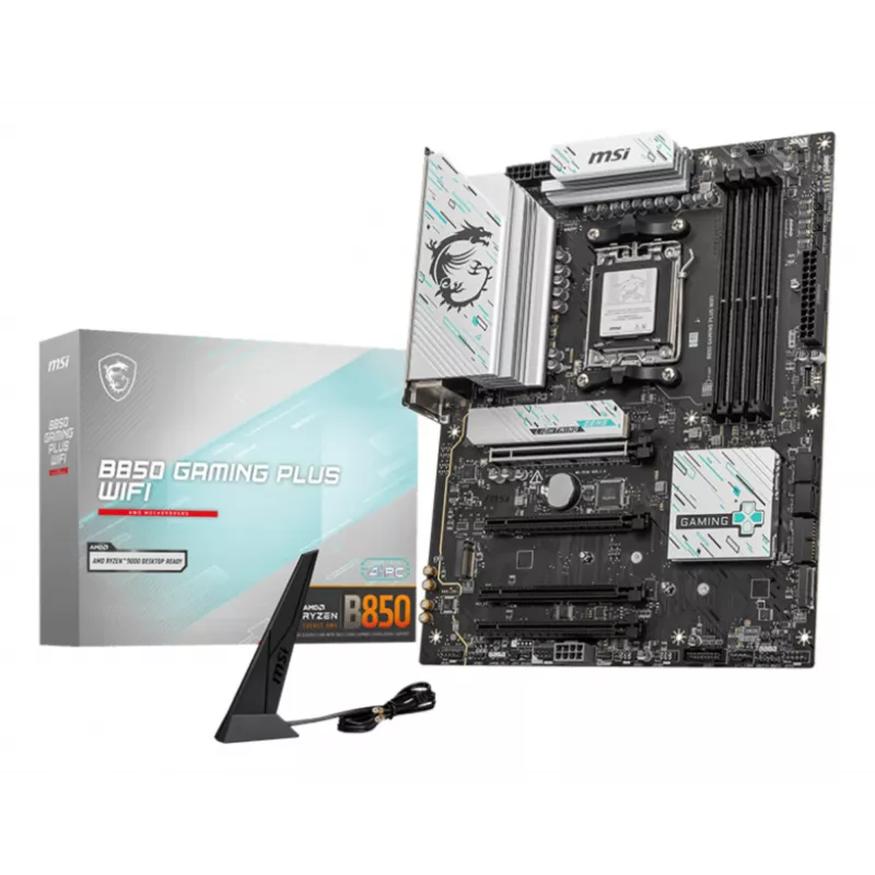 Motherboard MSI B850 GAMING PLUS WIFI ATX — AMD B850, Socket AM5, DDR5, 4x DIMM, Wi‑Fi 7, 5Gb LAN, 3x M.2, HDMI 2.1