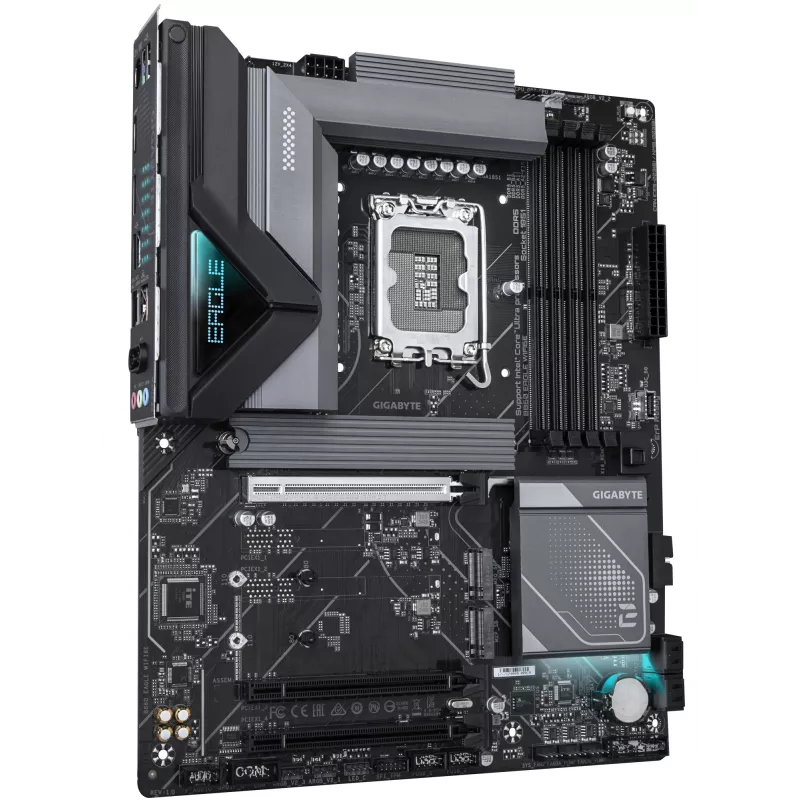 GIGABYTE B860 EAGLE WIFI6E Mainboard - Intel Core Ultra Series CPUs, 12+1+2+1 Phasen VRM, bis zu 9066 MHz DDR5, 1xPCIe 5.0 + 2xPCIe 4.0 M.2, 2,5 GbE LAN, WIFI 6E, USB 3.2 Gen 2x2