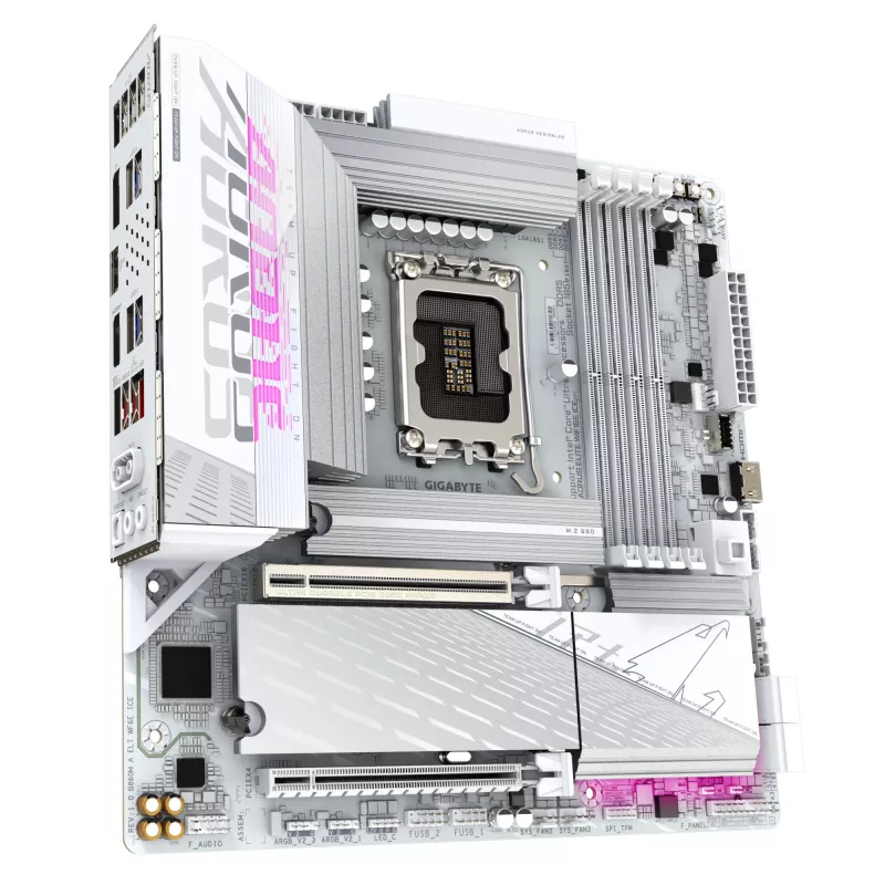 Motherboard GIGABYTE B860M AORUS ELITE WF6E ICE, Intel Core Ultra, LGA 1851, Micro ATX
