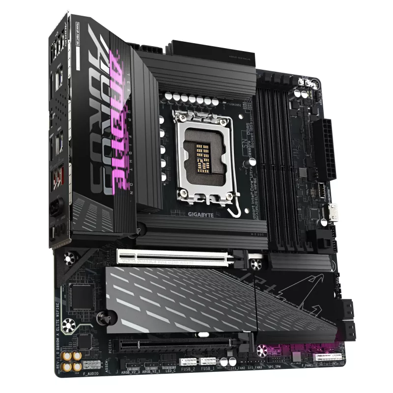 GIGABYTE B860M AORUS ELITE WIFI6E Mainboard - Intel Core Ultra Series CPUs, 12+1+2+1 Phasen VRM, bis zu 9200 MHz DDR5, 1xPCIe 5.0 + 2xPCIe 4.0 M.2, 2,5 GbE LAN, WIFI 6E, Thunderbolt