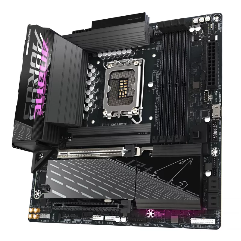 GIGABYTE B860M AORUS ELITE WIFI6E Mainboard - Intel Core Ultra Series CPUs, 12+1+2+1 Phasen VRM, bis zu 9200 MHz DDR5, 1xPCIe 5.0 + 2xPCIe 4.0 M.2, 2,5 GbE LAN, WIFI 6E, Thunderbolt