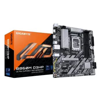 GIGABYTE B860M D3HP Mainboard - Intel Core Ultra Series CPUs, 4+1+2+1 Phasen VRM, bis zu 9066MHz DDR5, 2xPCIe 4.0 M.2, GbE LAN, USB 3.2 Gen 1