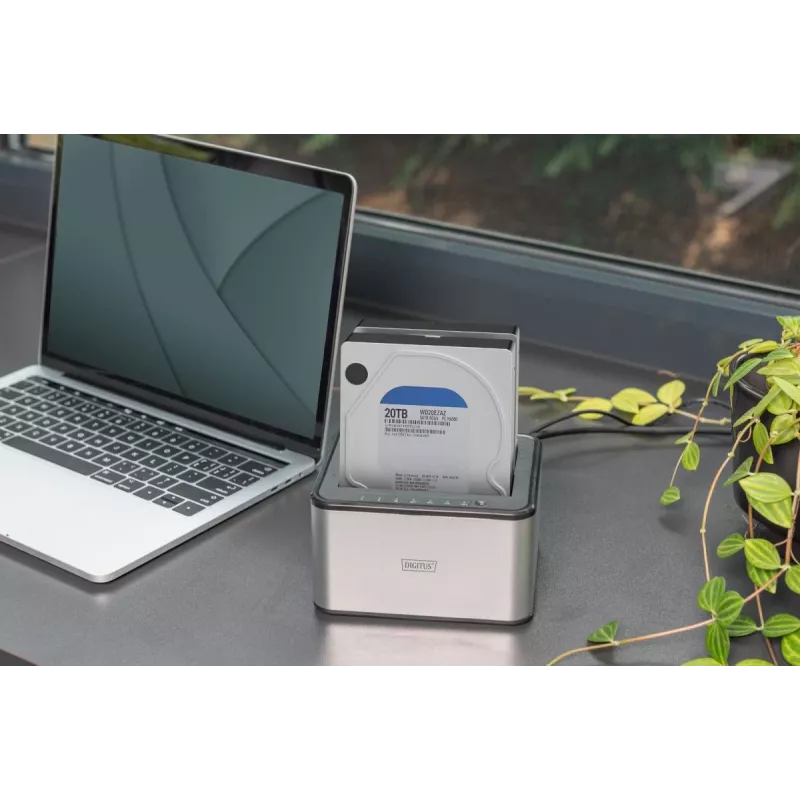 DIGITUS SATA-Dockingstation USB 3.0 – 2-Port 2,5 Zoll/3,5 Zoll SSD/HDD Klonfunktion