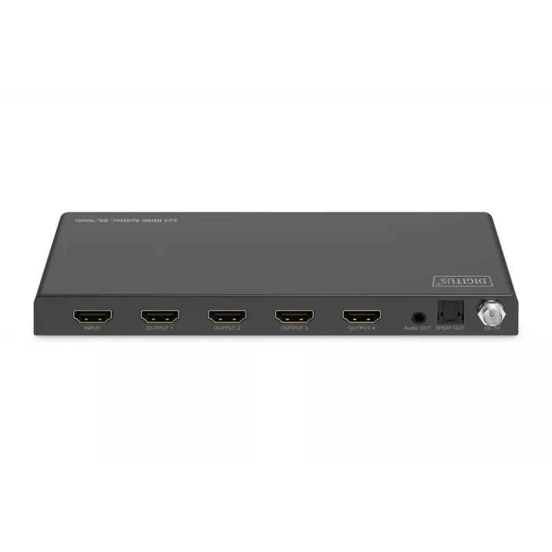 DIGITUS 1x4 HDMI-Splitter 8K/60 Hz (4:4:4) Toslink Stereo EDID Control