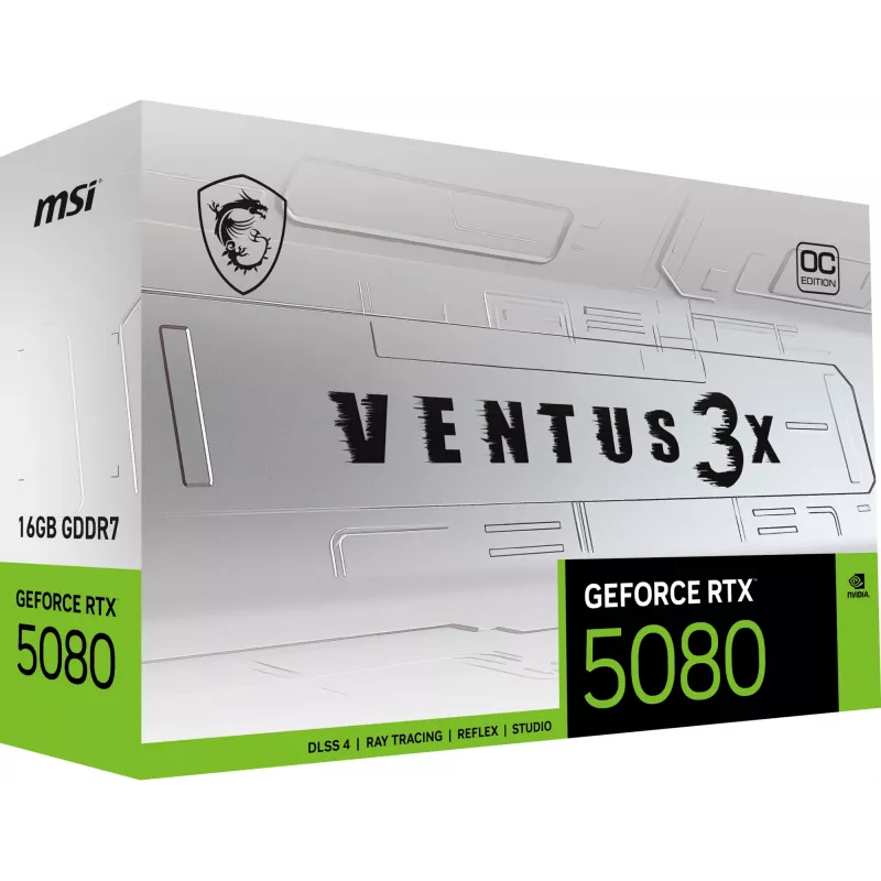 Grafikkarte MSI GeForce RTX 5080 16GB GDDR7, PCIe 5.0, 256-Bit, 303 mm, 360W, 3xDP 1xHDMI, Weiß