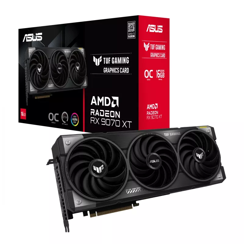 Grafikkarte ASUS Radeon RX 9070 XT, 16 GB GDDR6, PCIe 5.0, 256-Bit, 3060 MHz Boost