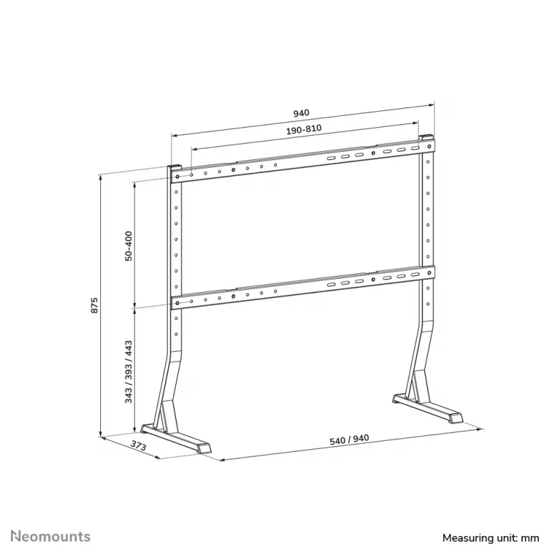 Neomounts TV-Tischständer DS45-430BL18 Max. Gewicht 60 kg Min. Bildschirmgröße 45 Zoll Max. Bildschirmgröße 90 Zoll