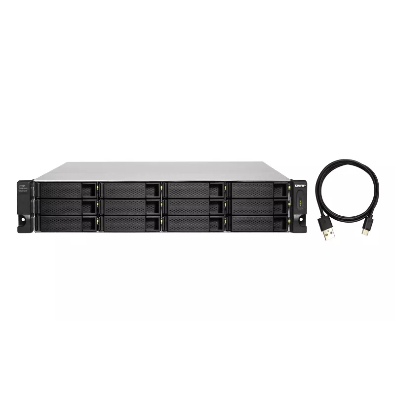 QNAP - TL-R1200C-RP - Festplatten-Array - 12 Schächte (SATA-600) USB 3.2 Gen 2 (extern) Rack einbaufähig 2U