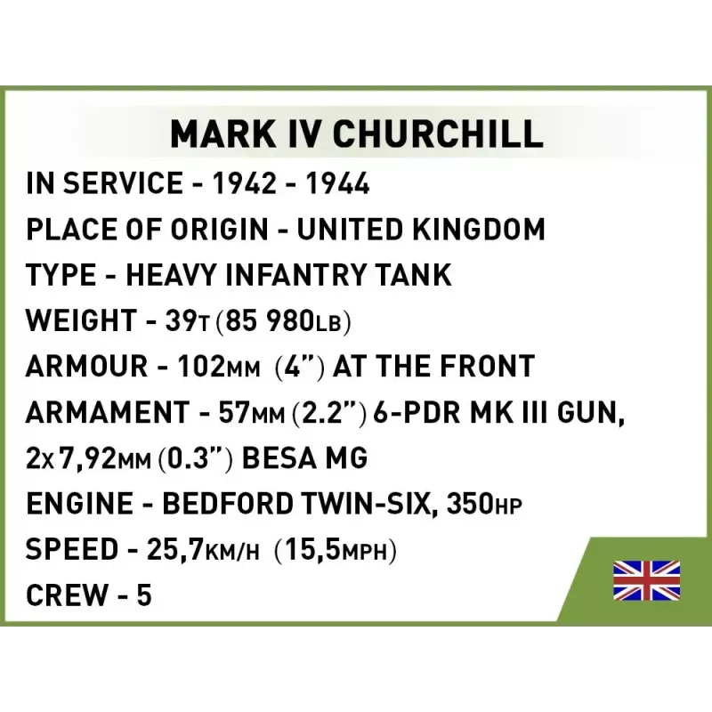 Cobi Blocks Mark IV Churchill Bauset, 668 Teile (COBI-3128)
