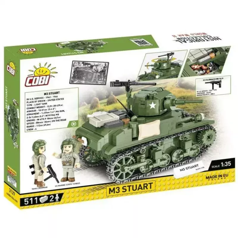 Bausteine-Set Cobi Blocks M3 Stuart, 511 Teile, kompatibel mit anderen Marken