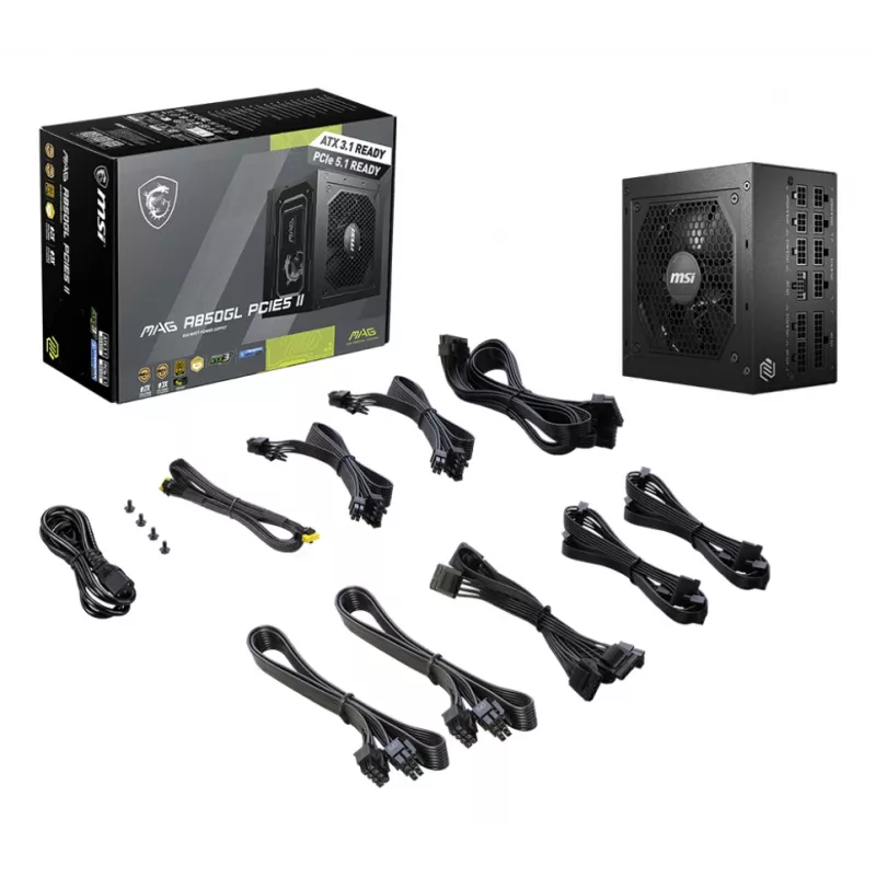 MSI MAG A850GL PCIE5 II power supply unit 850 W 20+4 pin ATX ATX Schwarz