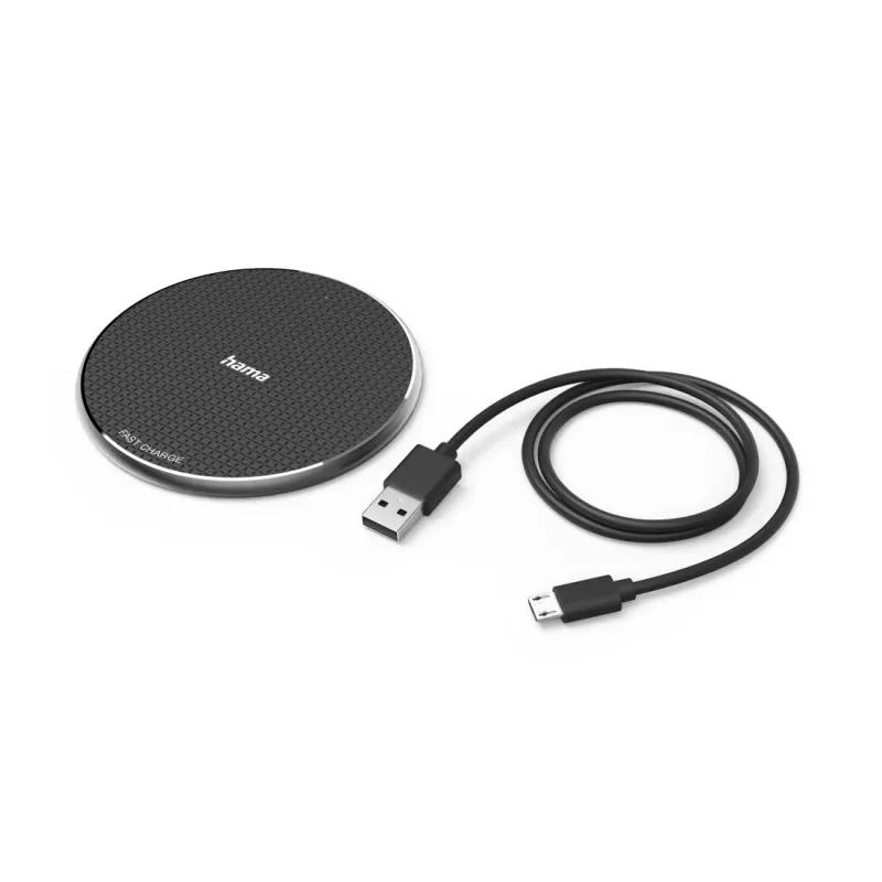 Hama QI-FC10 Smartphone Schwarz USB Kabelloses Laden Schnellladen Indoor