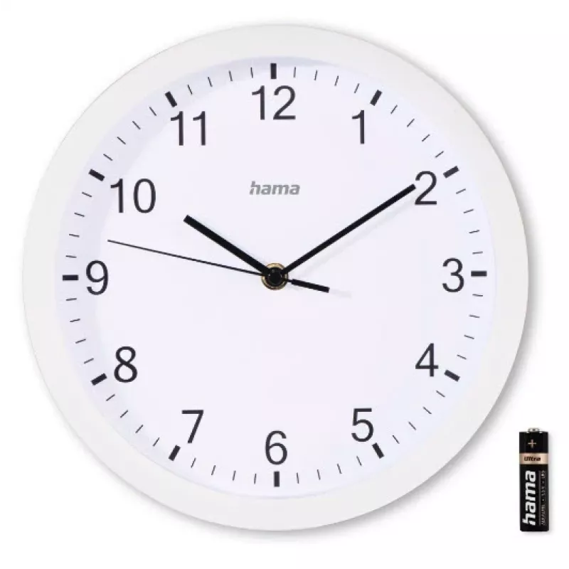 Hama Elba Quarzuhr Rund Weiß