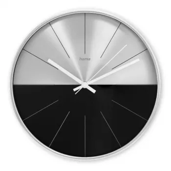 Hama Sicily Quarzuhr rund Schwarz, Silber