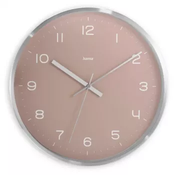 Funkwanduhr Hama Fiji Circle Pink Silber Batterie AA