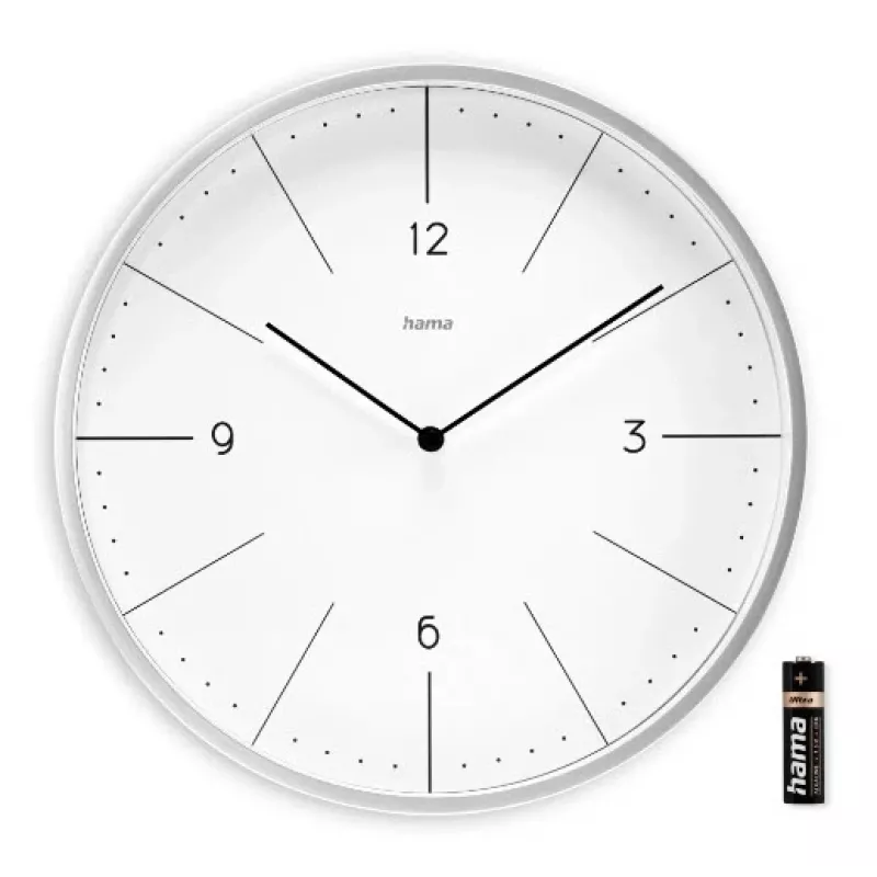 Quarzuhr Hama Sardinia Circle Grau Weiß Batterie AA 300 mm