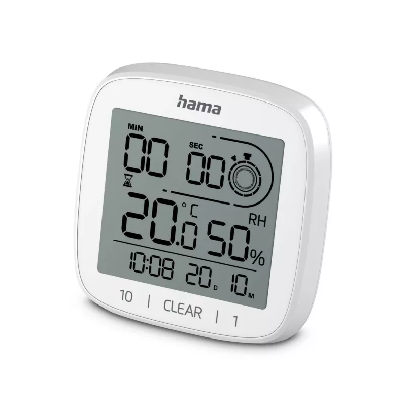 Digitaluhr Hama 00185893 Quadratisch Weiß Wand/Tisch Batterie AAA