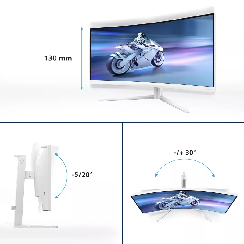 Philips Evnia 5000 34M2C5501A/00 Computer Monitor 86,4 cm (34 Zoll) 3440 x 1440 Pixel Wide Quad HD LCD Weiß