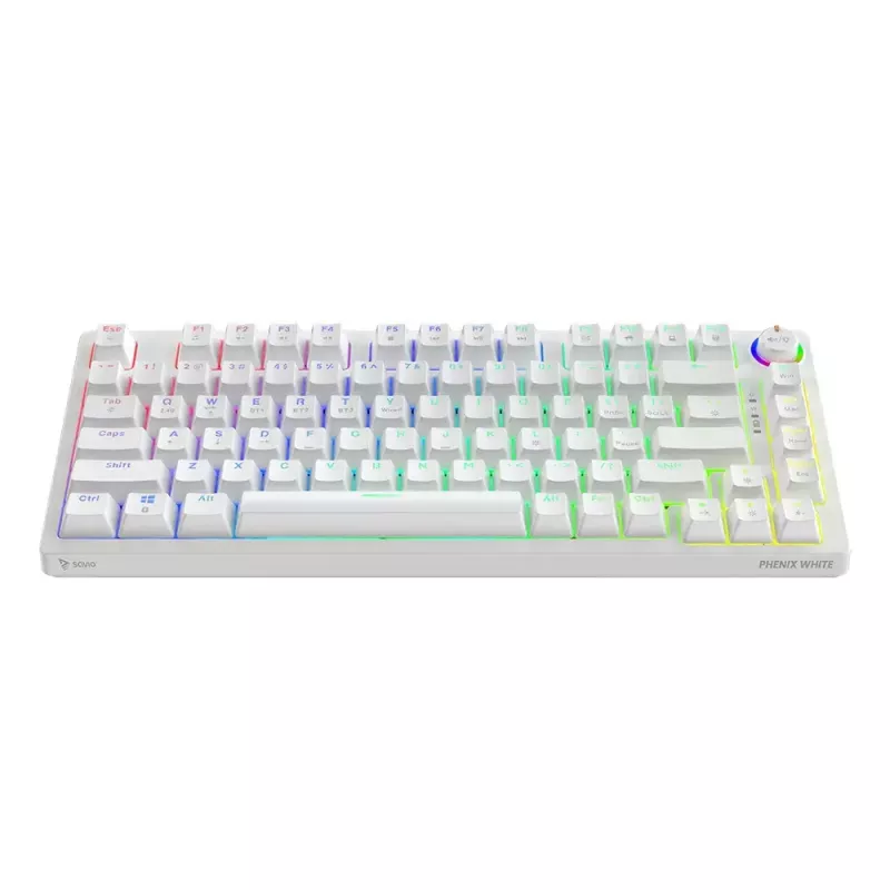 Gaming-Tastatur Savio Phenix WHITE GAT Gelb USB Bluetooth QWERTY