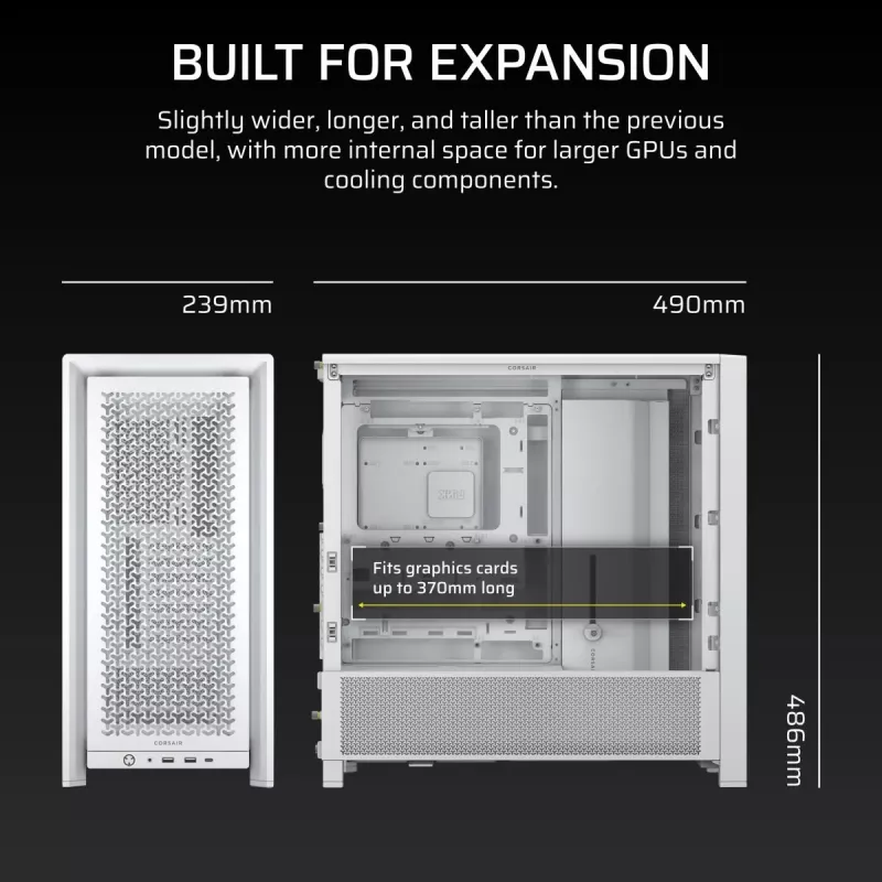 CORSAIR Mid-tower - Geh Midi Frame 4000d Weiß