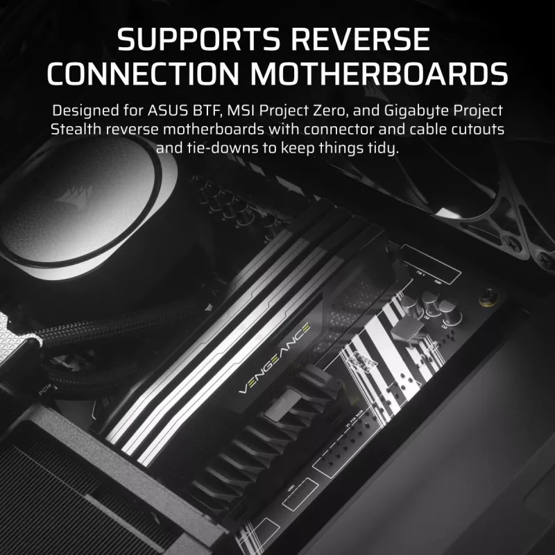 PC-Gehäuse CORSAIR FRAME 4000D RS ARGB Midi Tower Schwarz — ATX/Micro-ATX/Mini-ITX, gehärtetes Glas, ARGB-Lüfter, bis zu 370 mm GPU