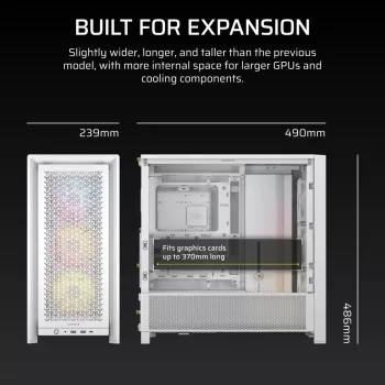 CORSAIR Mid-tower - Geh Midi Frame 4000d Rs ArGB Weiß